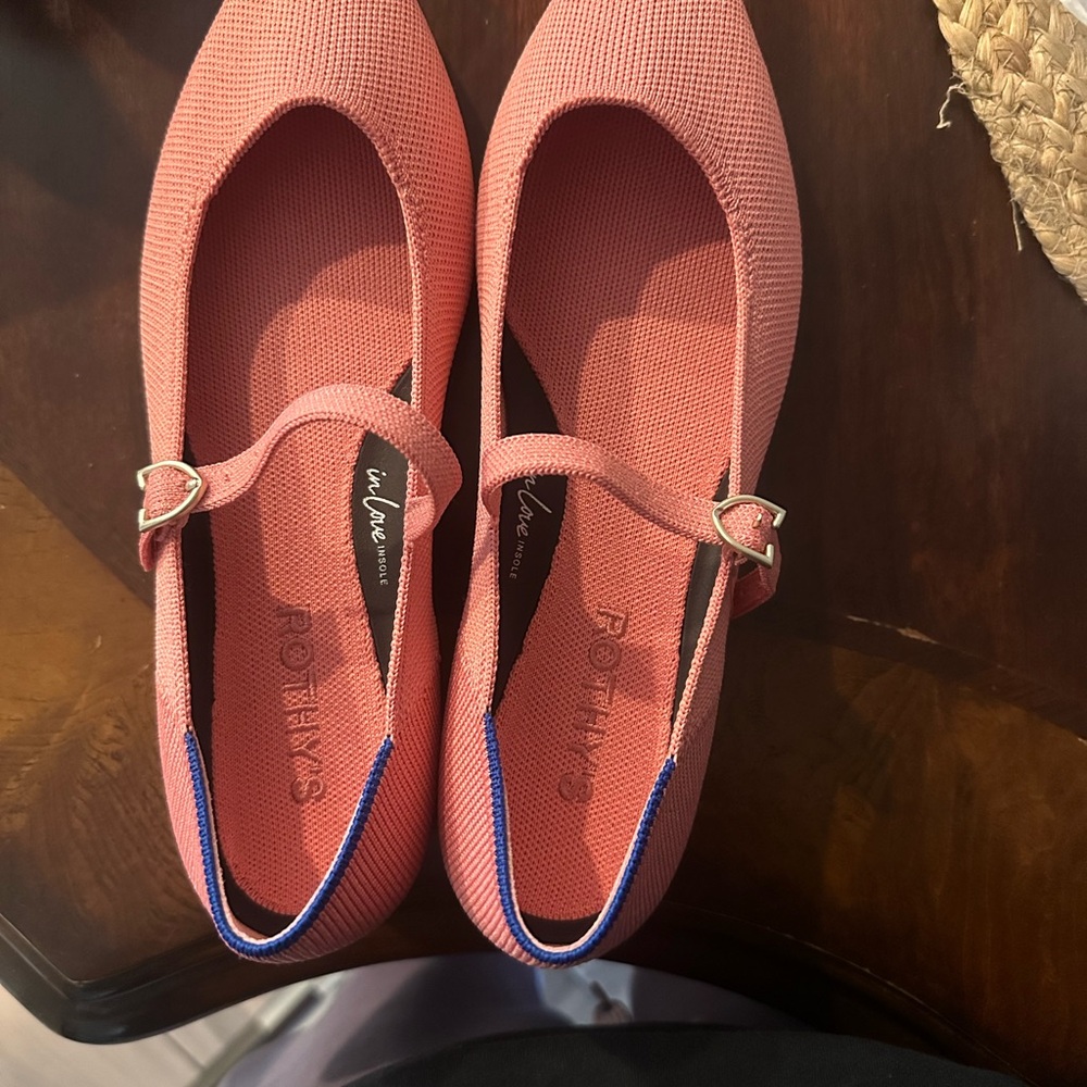 Rothy's Pink Flats Comfortable Everyday point shoes.